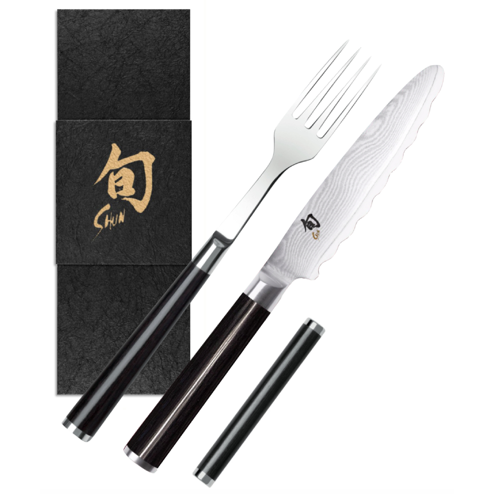 KAI Shun Classic Besteck Set Gabel + Allzweckmesser + Besteckbänkchen KAI Shun Classic Besteck Set Gabel + Allzweckmesser + Besteckbänkchen