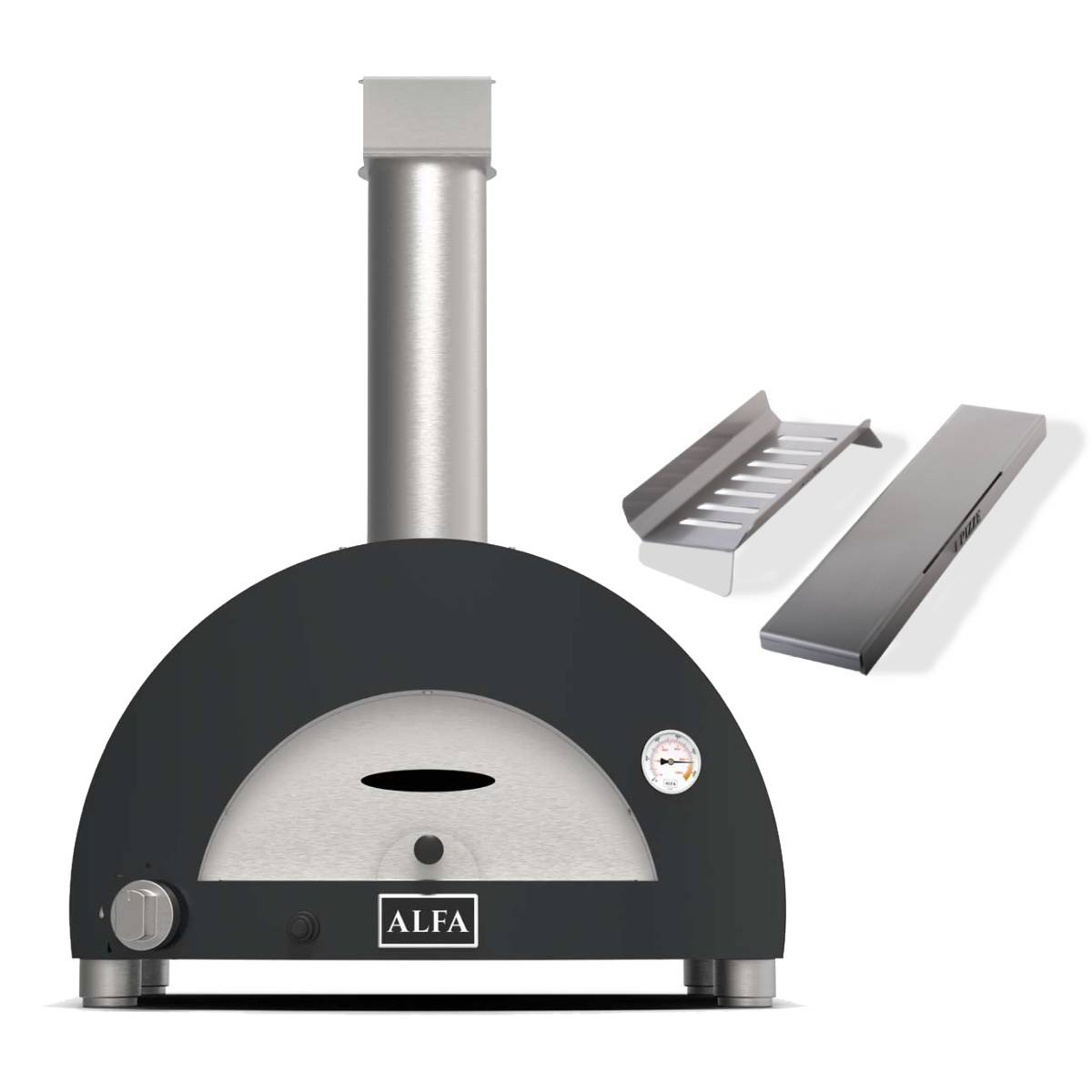 Alfa Moderno Gasofen 1 Pizza Holz Set  - schiefer grau Alfa Moderno Gasofen 1 Pizza Holz Set  - schiefer grau