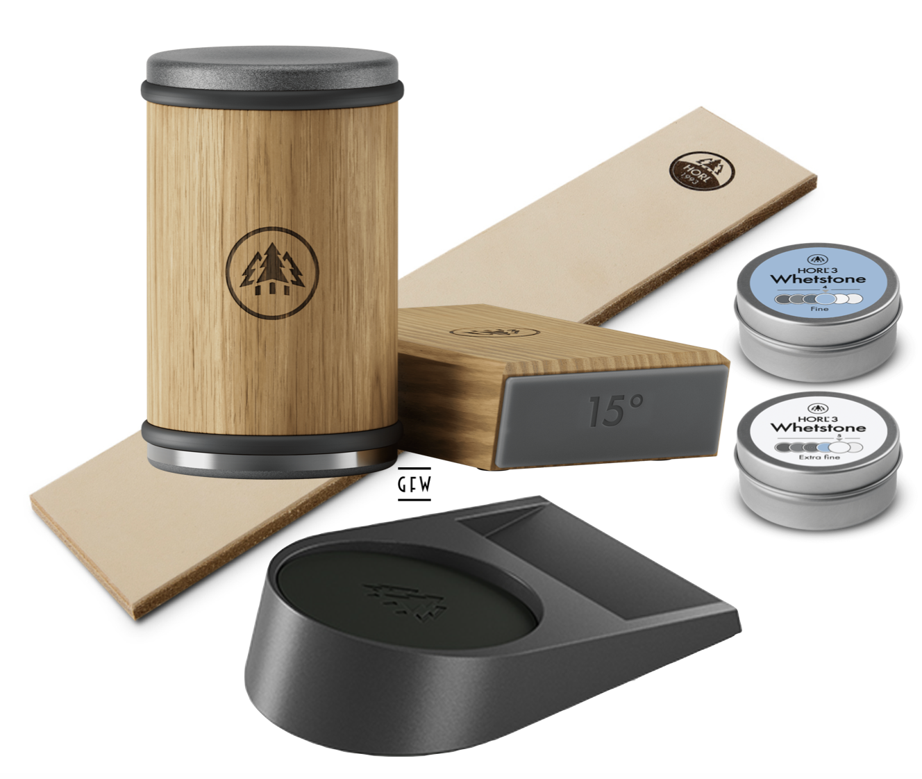 HORL 3 Rollschleifer Eiche Station Premium Schärfe Set