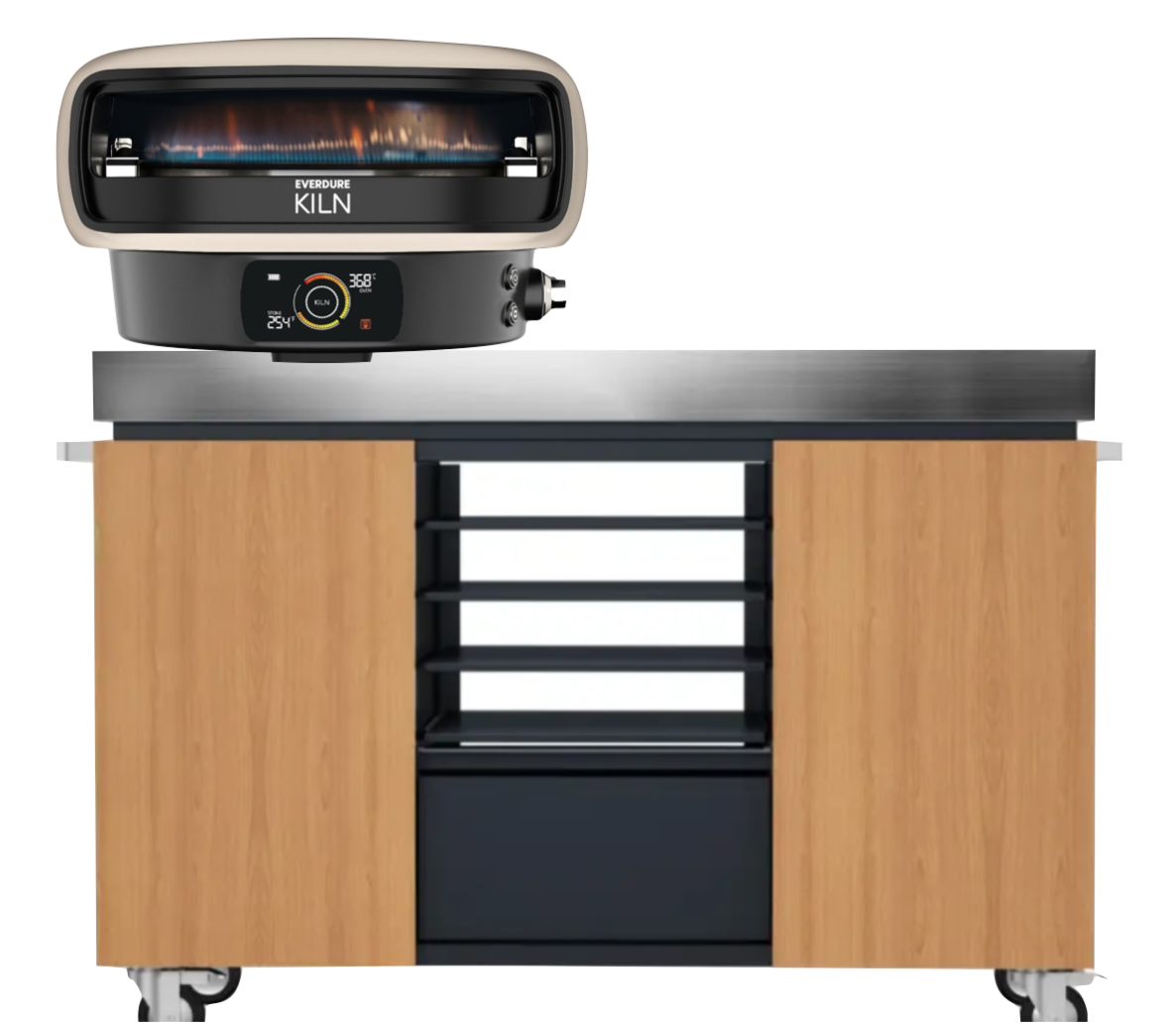 Everdure KILN DR Digitaldisplay, 2-Brenner Desert Grey inkl. Pizzastation
