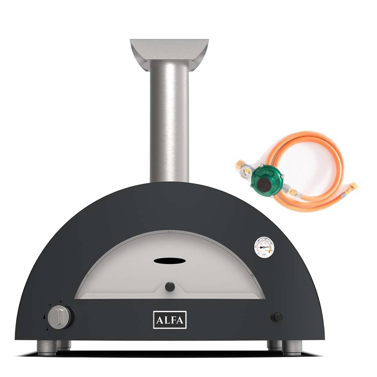 Alfa Moderno 2 Pizze Gas Schlauch Set - schiefer grau Alfa Moderno 2 Pizze Gas Schlauch Set - schiefer grau