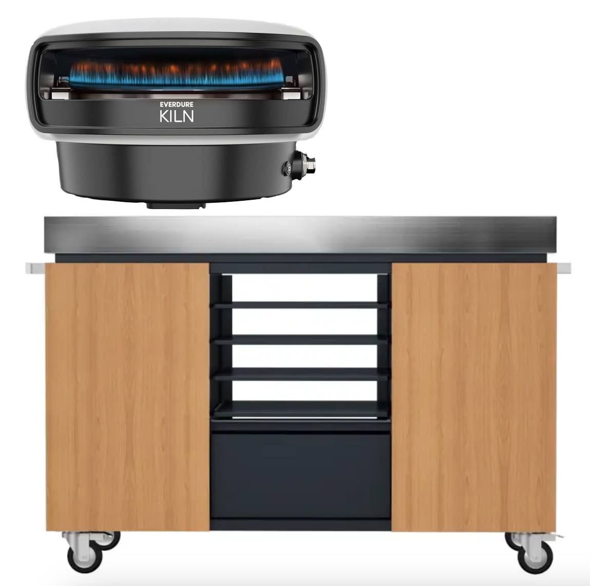 Everdure KILN Pizzaofen 2 Brenner rotierend stone mit Pizza Station
