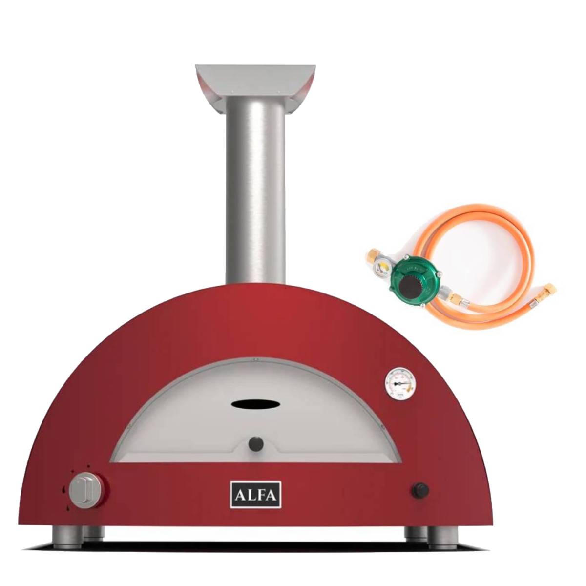 Alfa Moderno 2 Pizze Gas Schlauch Set - antik rot Alfa Moderno 2 Pizze Gas Schlauch Set - antik rot