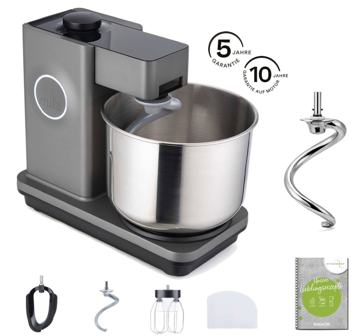 Wilfa Küchenmaschine Probaker grau - Knethaken Set