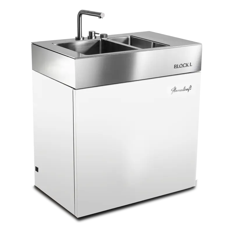 Flammkraft Block L Elfenbeinweiß - Spülbecken Modul Flammkraft Block L Elfenbeinweiß - Spülbecken Modul