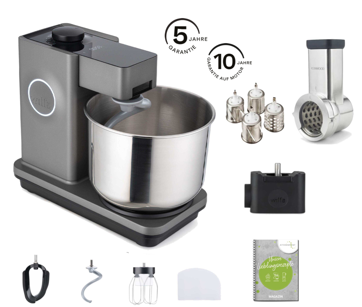 Wilfa Küchenmaschine Probaker Timer grau - Gemüse Set