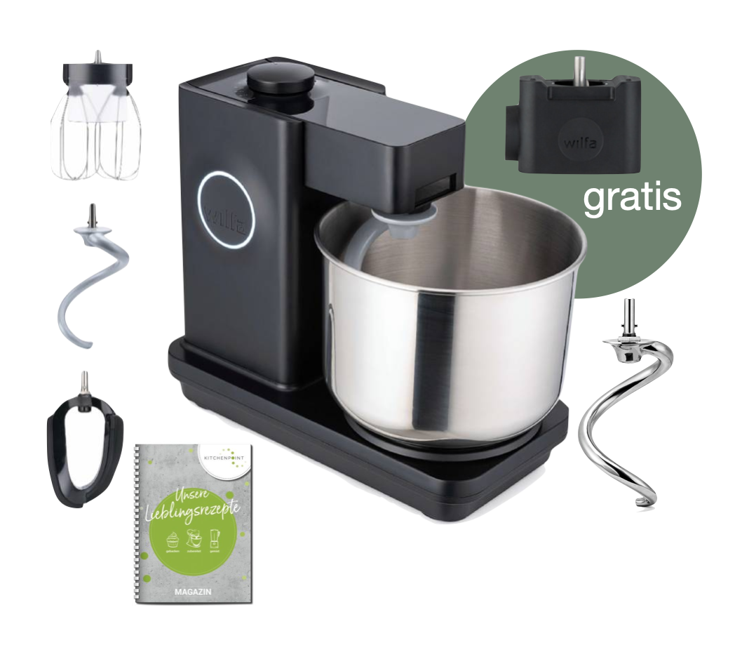 Wilfa Küchenmaschine Probaker schwarz - Knethaken Set