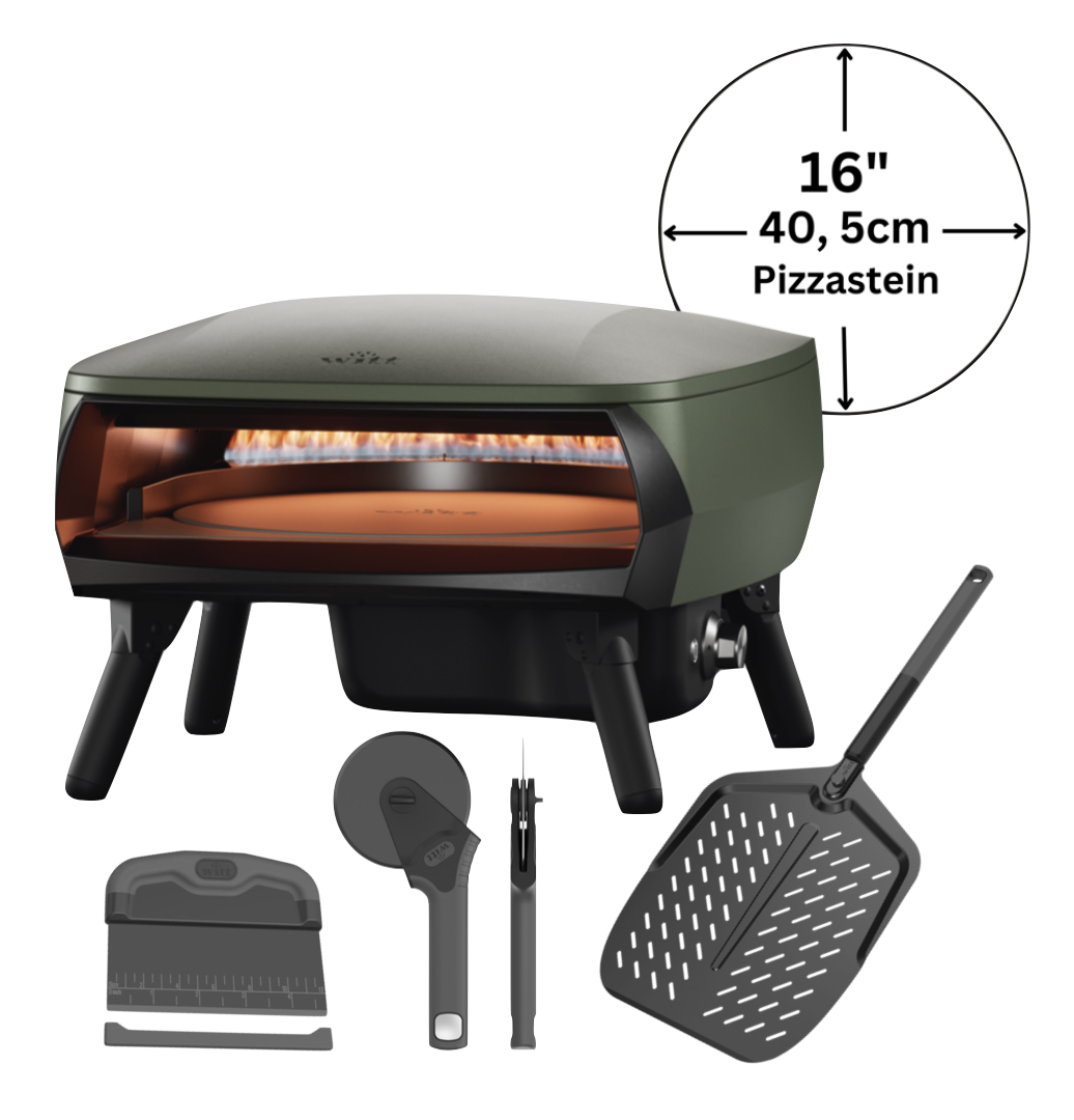 Witt Piccolo Rotante Grande 16" Pizzaofen matt dunkelgrün - Black Edition