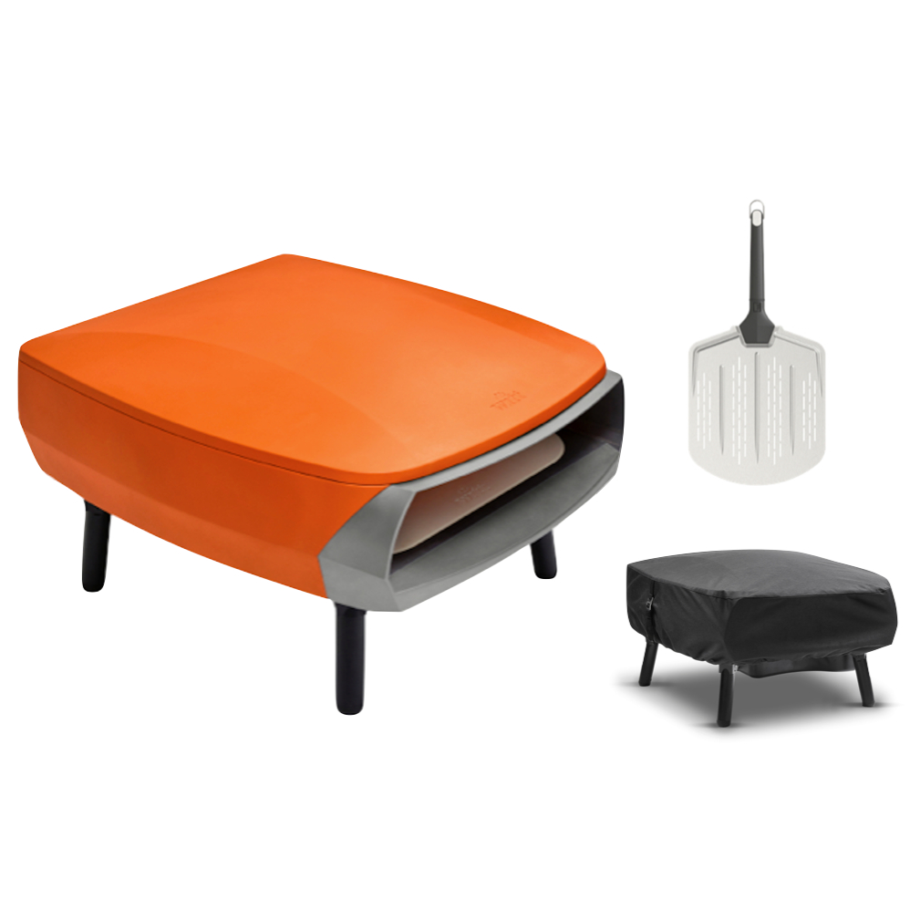 Witt Etna Rotante Pizzaofen Orange Set mit Pizzaschieber & Abdeckhaube