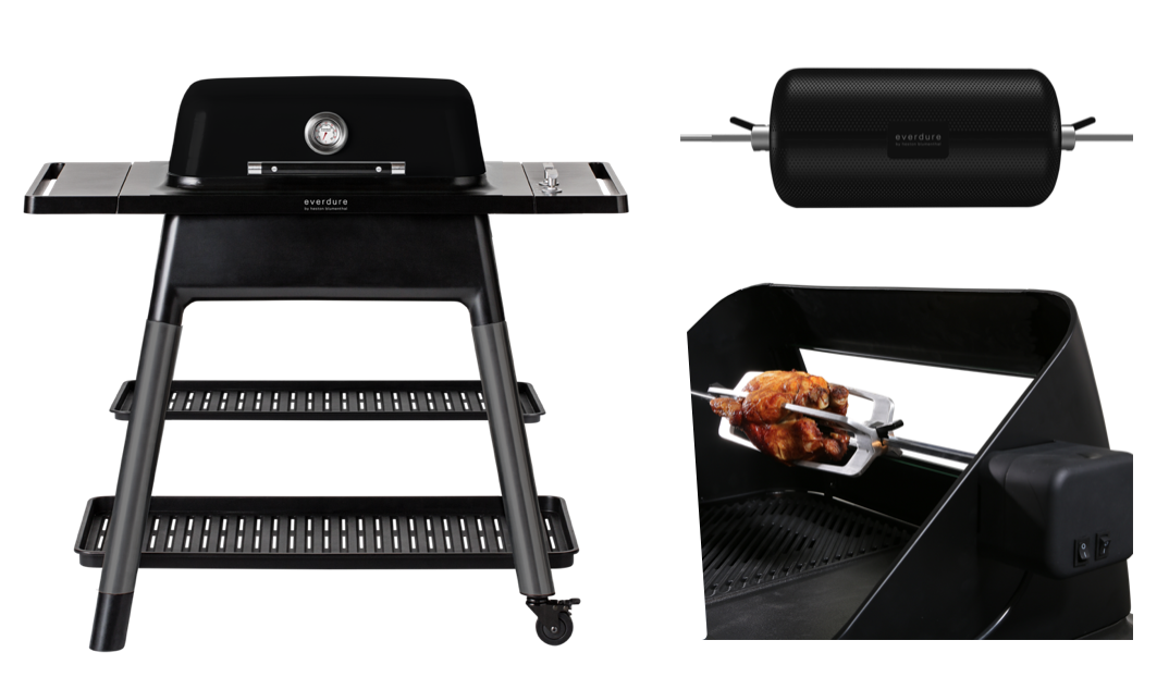 Everdure FORCE Gasgrill schwarz inkl. Drehspieß und Trommel - Sale