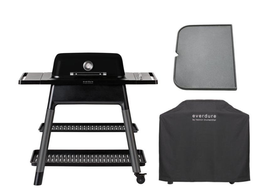 Everdure FORCE Gasgrill schwarz inkl. Abdeckhaube und Gußplatte - Sale