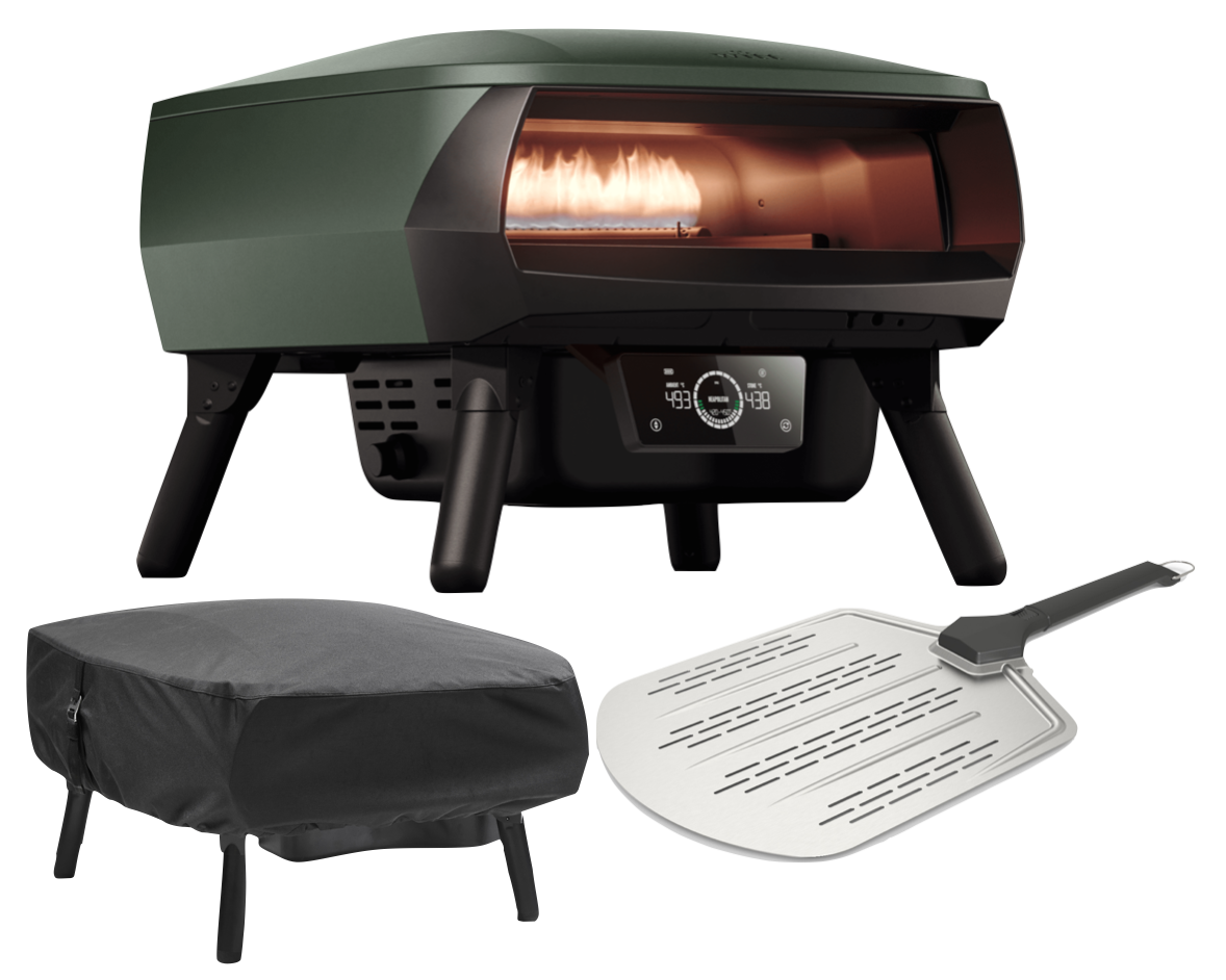Witt Etna Rotante Control 13" inkl. Abdeckhaube und Pizzaschieber - matt grün