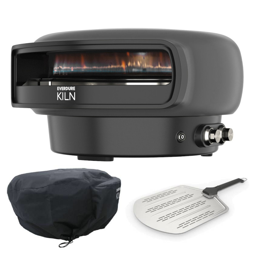 Everdure KILN Pizzaofen 2 Brenner rotierend graphite mit Abdeckhaube und Heber