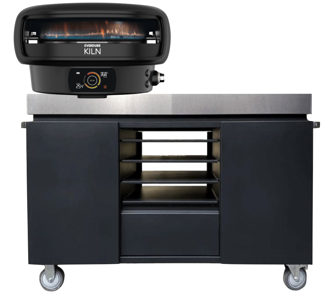 Everdure KILN DR Digitaldisplay, 2-Brenner Mat Black inkl. Pizzastation schwarz 