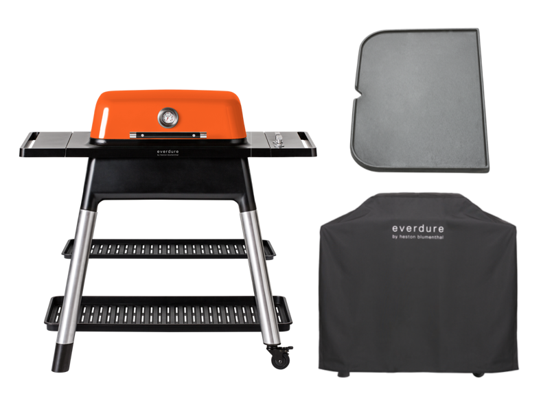 Everdure FORCE Gasgrill orange inkl. Abdeckhaube und Gußplatte - SALE
