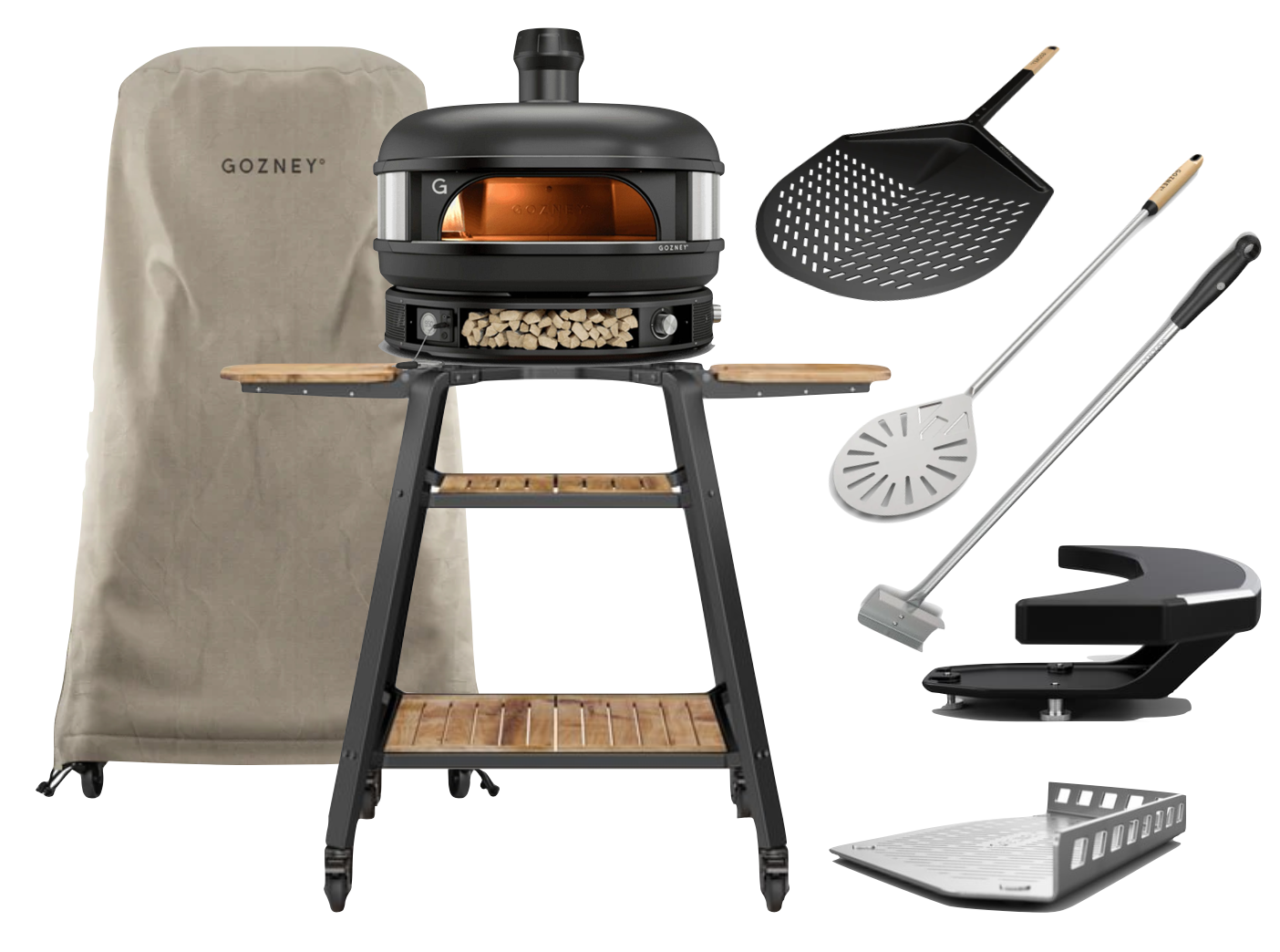 Gozney Dome Dual Fuel Schwarz - Neapel Set mit Gestell Gozney Dome Dual Fuel Schwarz - Neapel Set mit Gestell