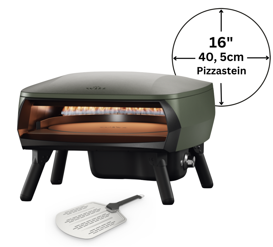 Witt Piccolo Rotante Grande 16" Pizzaofen matt dunkelgrün inkl. Pizza Schieber