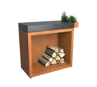 OFYR Butcher Block Storage 90 Corten Ceramic Dark Grey