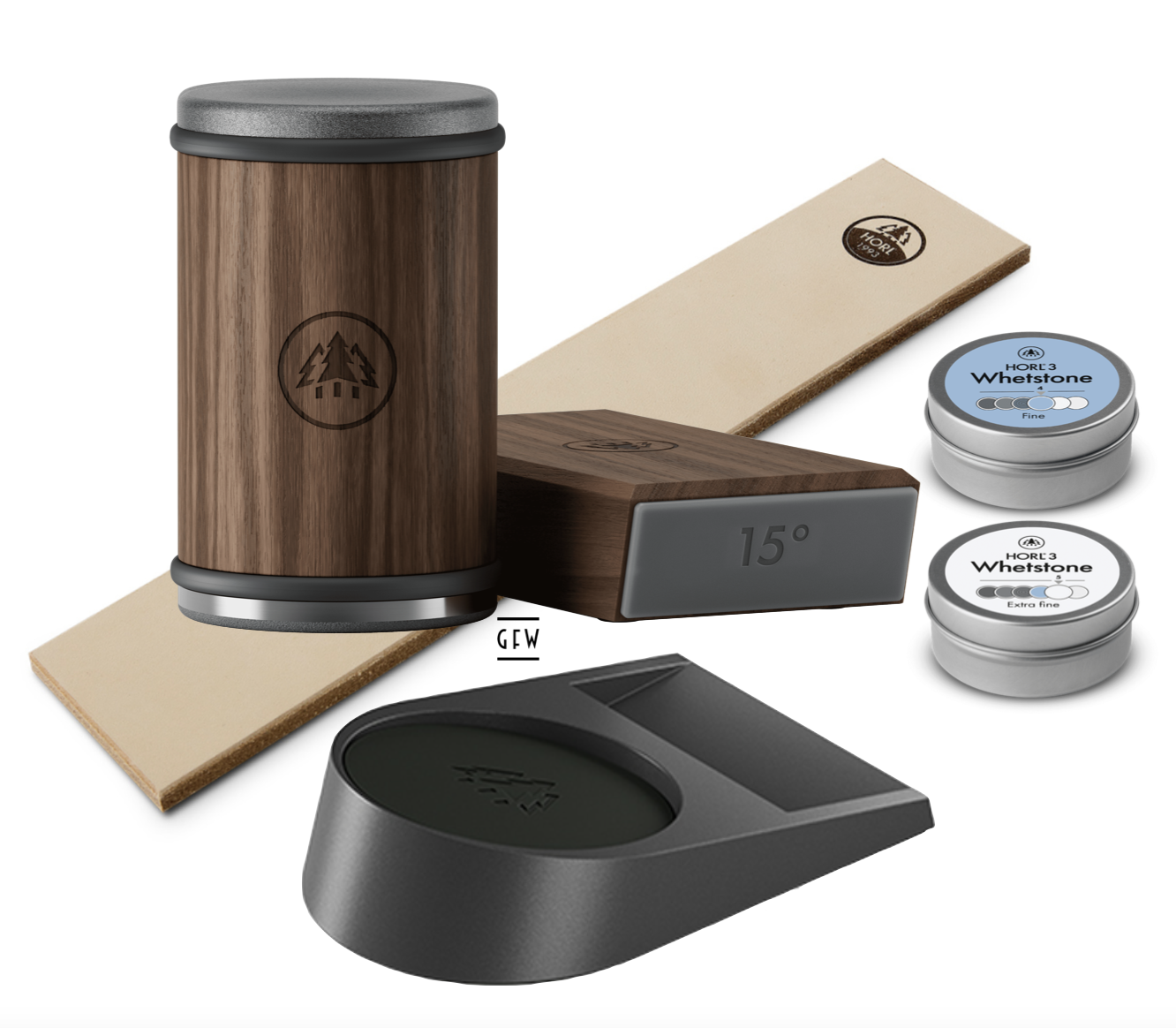 HORL 3 Rollschleifer Nussbaum Station Premium Schärfe Set HORL 3 Rollschleifer Nussbaum Station Premium Schärfe Set