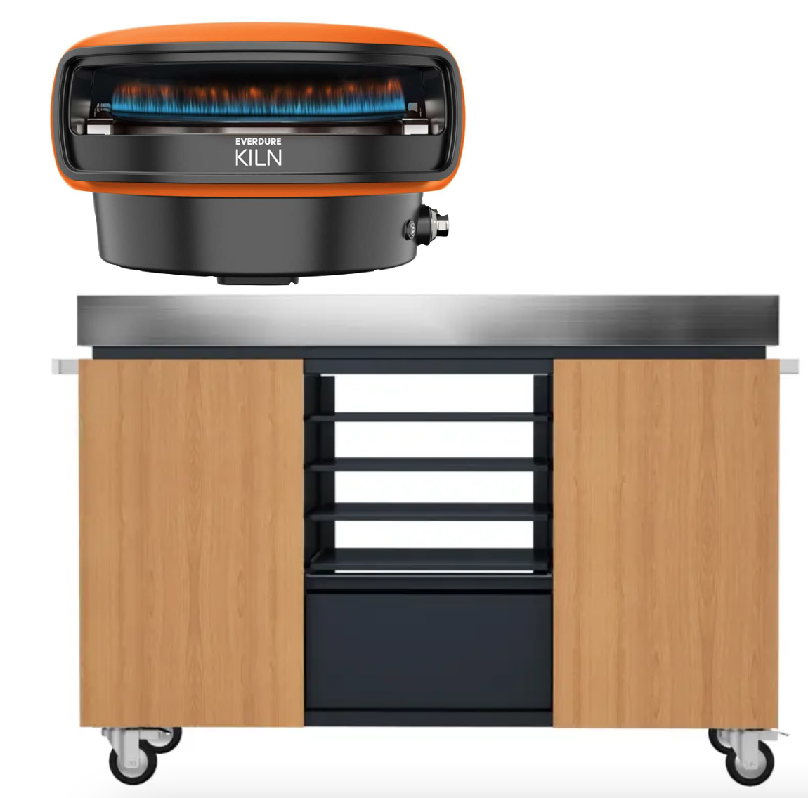 Everdure  KILN Pizzaofen 2 Brenner rotierend terracotta mit Pizza Station Everdure  KILN Pizzaofen 2 Brenner rotierend terracotta mit Pizza Station