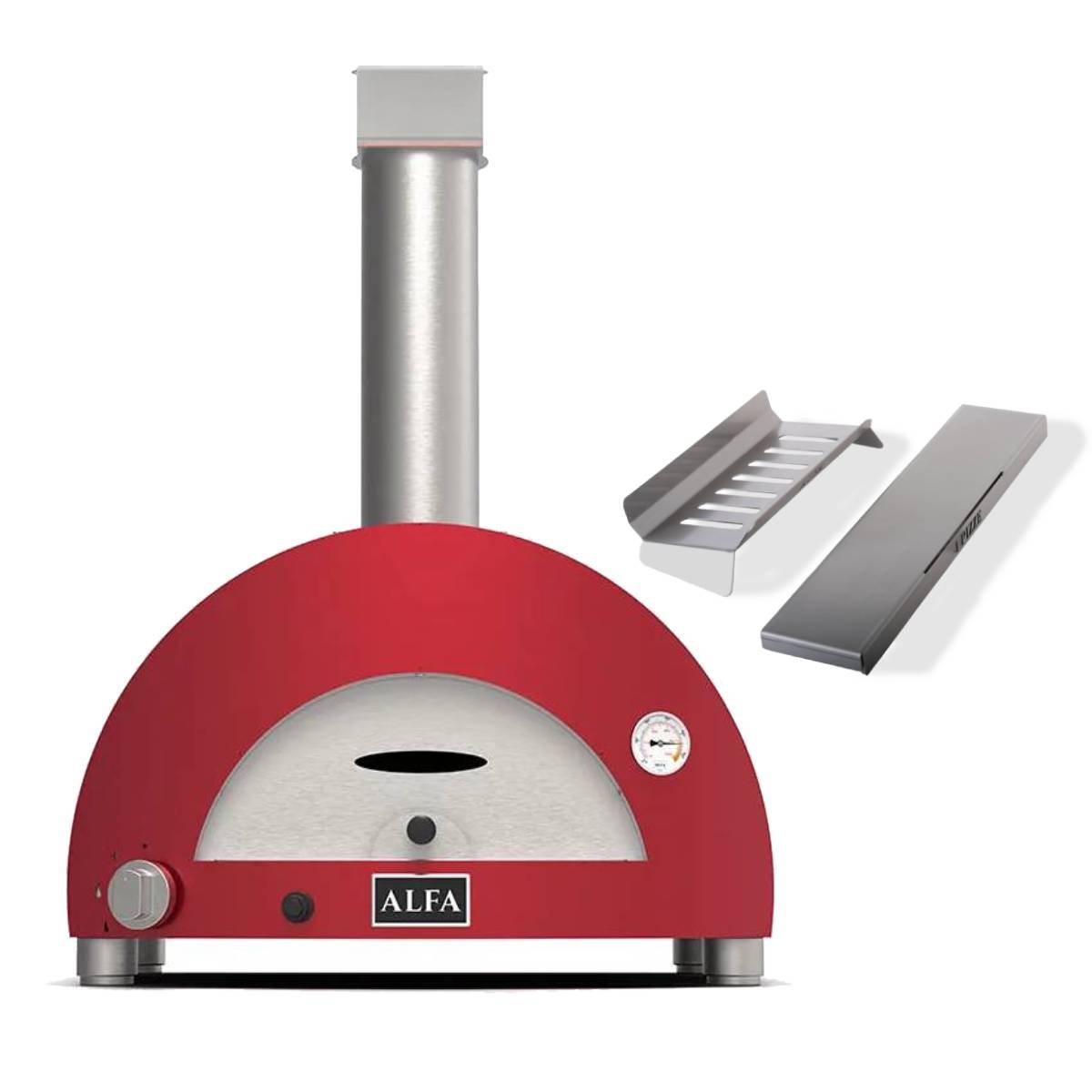 Alfa Moderno Gasofen 1 Pizza Holz Set - antik rot Alfa Moderno Gasofen 1 Pizza Holz Set - antik rot