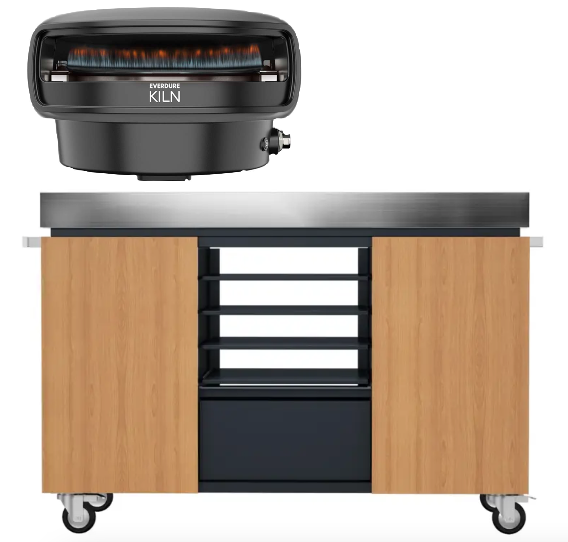 Everdure KILN Pizzaofen 2 Brenner rotierend graphite mit Pizza Station