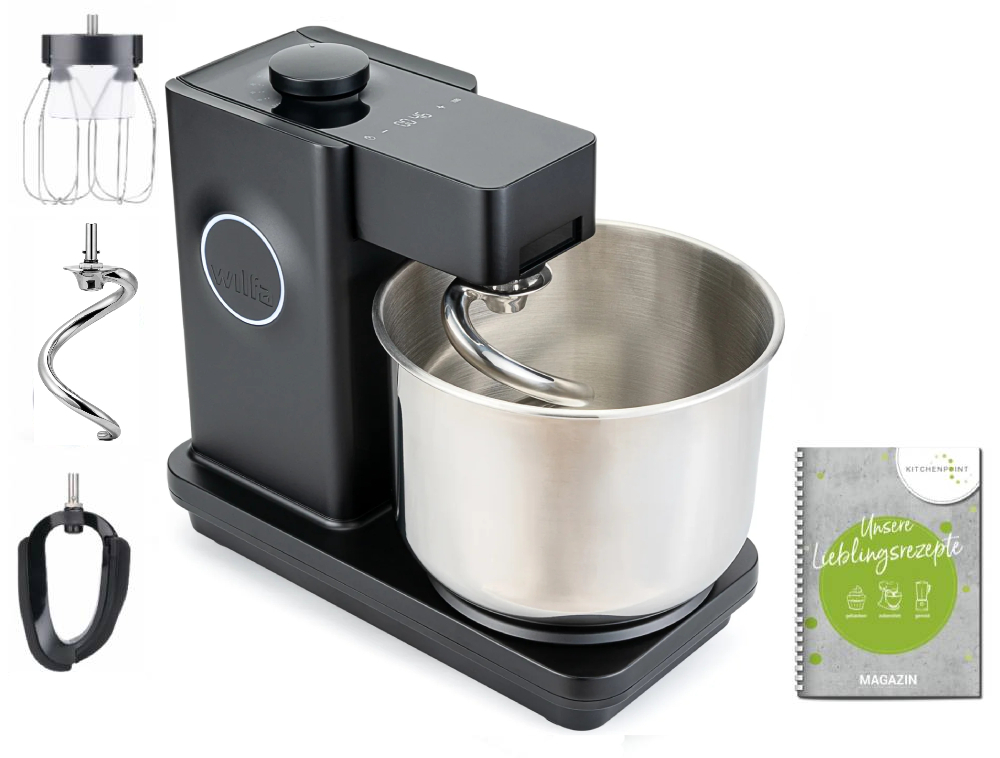 Wilfa Küchenmaschine Probaker Timer Schwarz Edelstahlknethaken