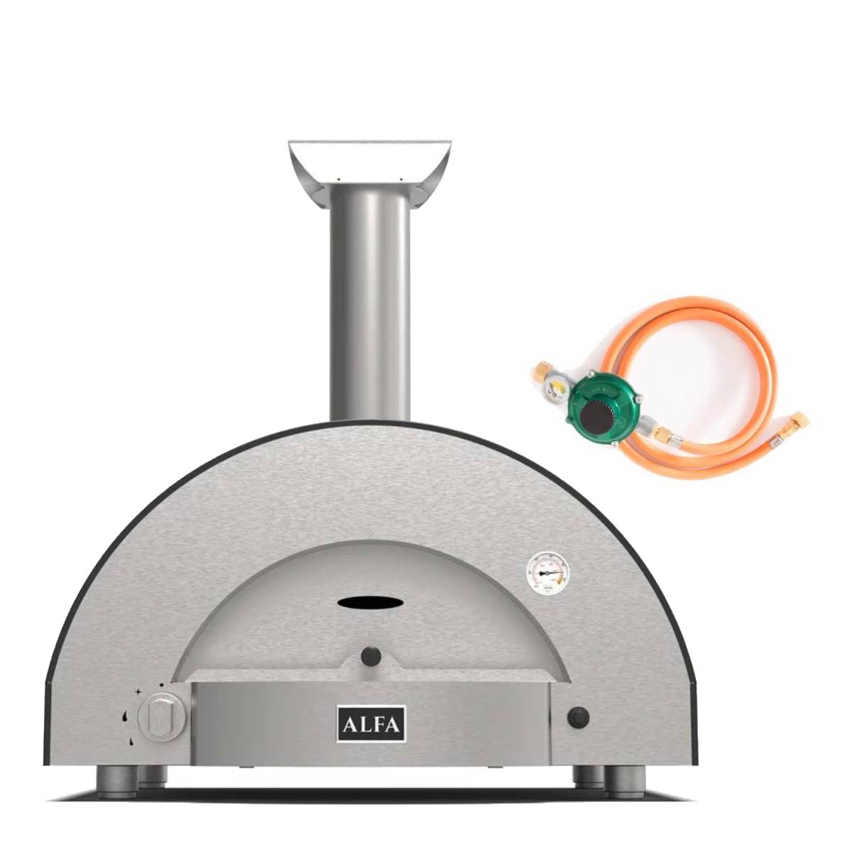 Alfa Classico 2 Pizze Gas Anschluss Set - schiefer grau Alfa Classico 2 Pizze Gas Anschluss Set - schiefer grau