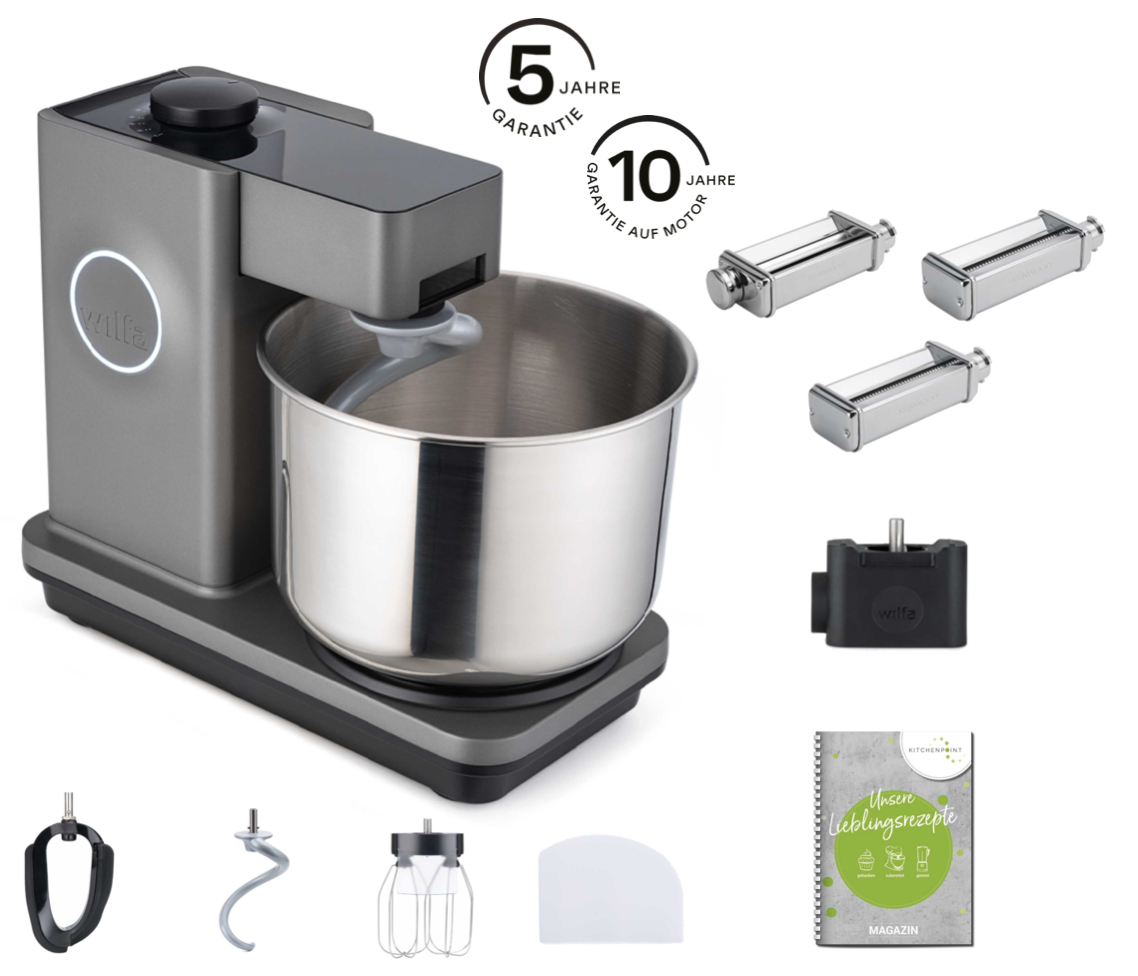 Wilfa Küchenmaschine Probaker grau - Pasta Set Wilfa Küchenmaschine Probaker grau - Pasta Set