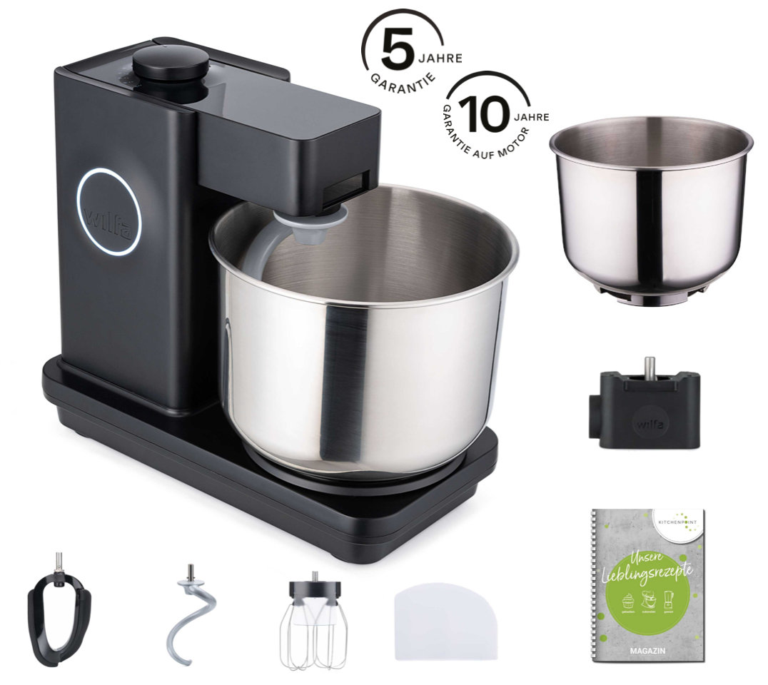 Wilfa Küchenmaschine Probaker schwarz - Schüssel Set inkl. Adapter