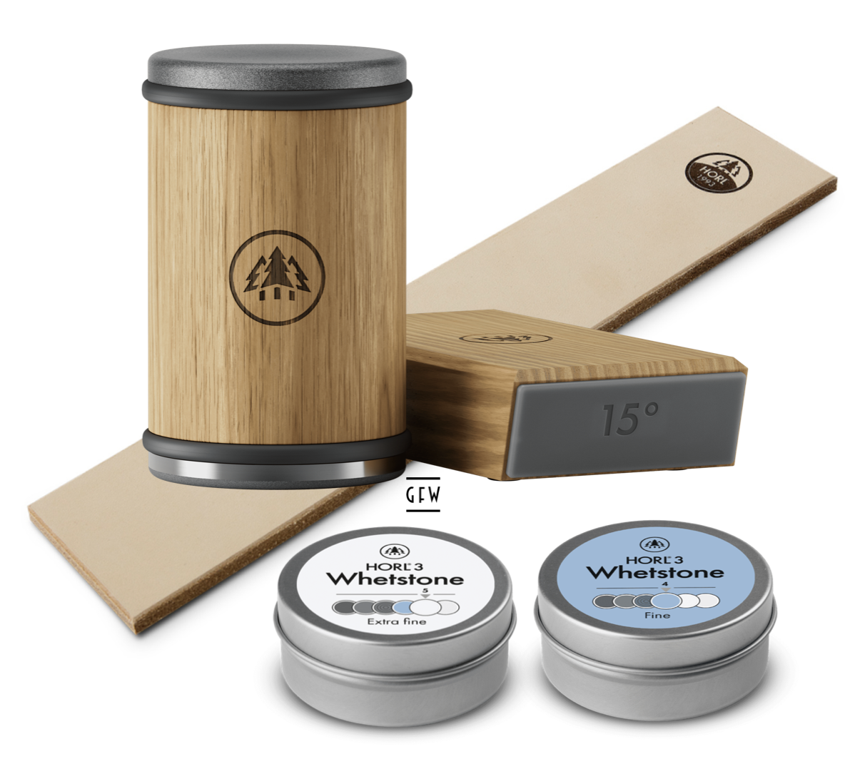 HORL 3 Rollschleifer Eiche Premium Schärfe Set