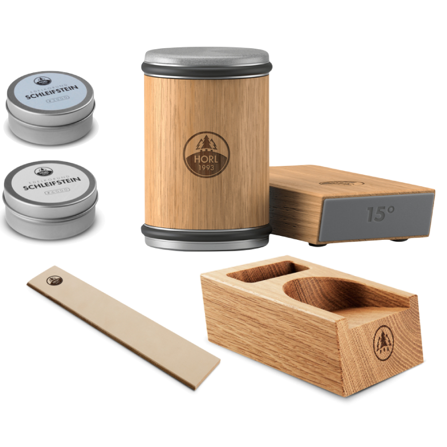 HORL 2 Rollschleifer Eiche Station Premium Schärfe Set