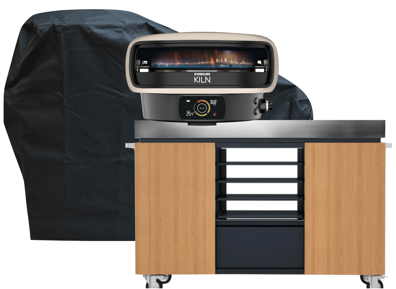 Everdure KILN DR Digitaldisplay, 2-Brenner Desert Grey Komplettset 