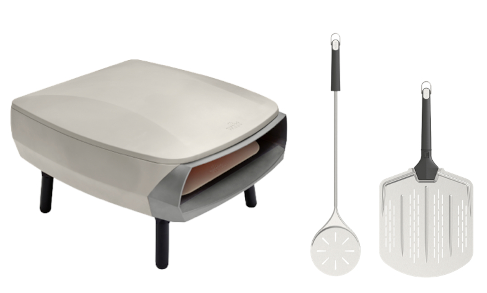 Witt Etna Fermo Pizzaofen Stone Grau Set - mit Pizzaschieber und Wender