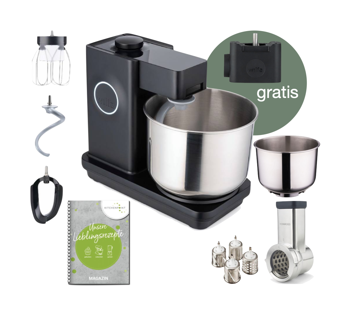 Wilfa Küchenmaschine Probaker schwarz - Gemüse Mega Set