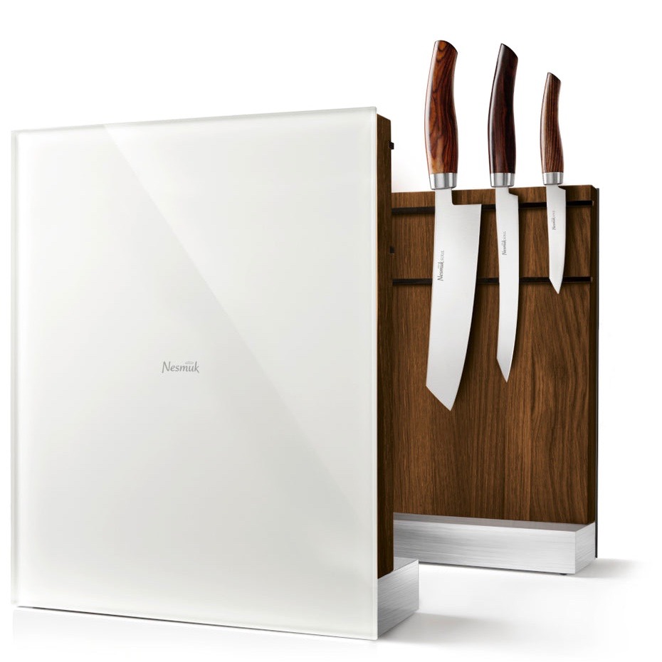 Nesmuk Messerblock - Messerhalter Eiche geräuchert weiß Nesmuk Messerblock - Messerhalter Eiche geräuchert weiß
