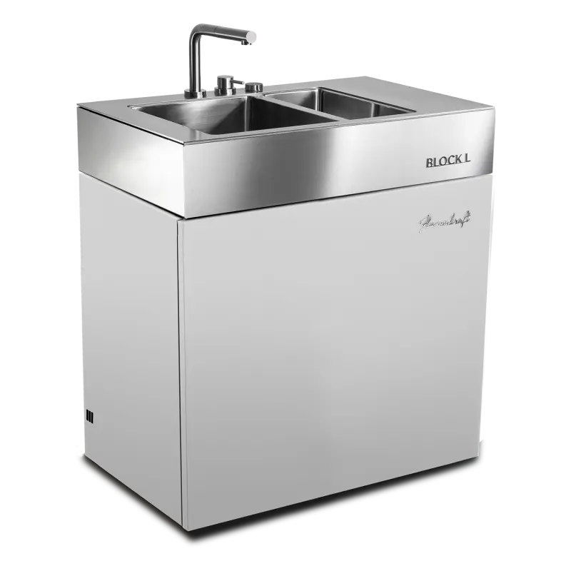 Flammkraft Block L Lichtgrau - Spülbecken Modul Flammkraft Block L Lichtgrau - Spülbecken Modul