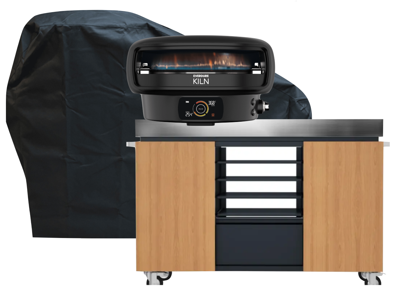 Everdure KILN DR Digitaldisplay, 2-Brenner Mat Black Komplettset 