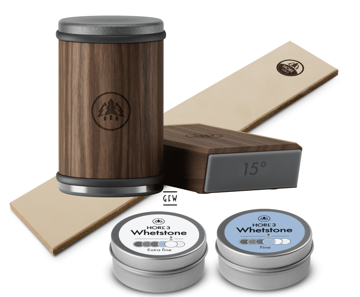 HORL 3 Rollschleifer Nussbaum Premium Schärfe Set