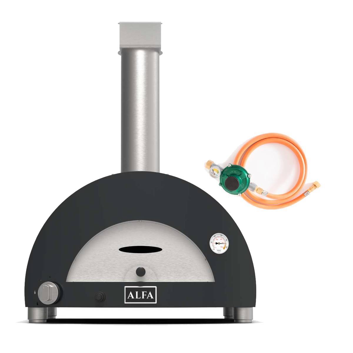 Alfa Moderno 1 Pizza Gas Schlauch Set - schiefer grau Alfa Moderno 1 Pizza Gas Schlauch Set - schiefer grau