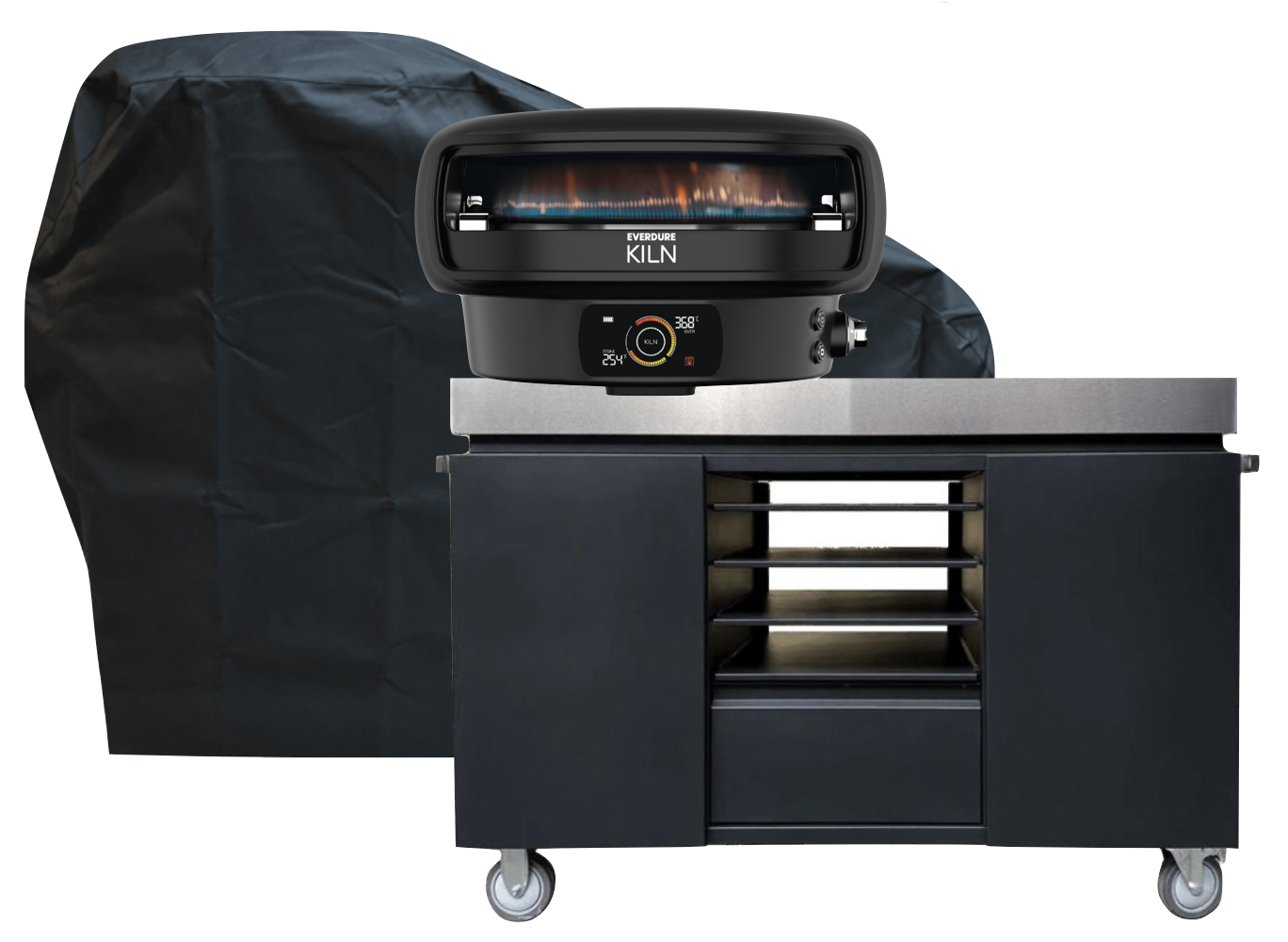 Everdure KILN DR Digitaldisplay, 2-Brenner Mat Black Komplettset schwarz 