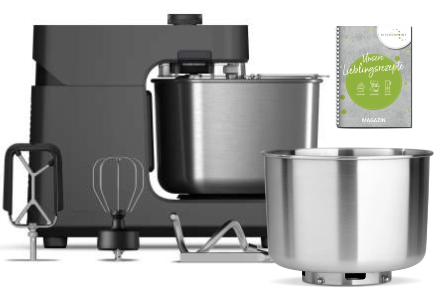 Ooni Halo Pro Spiralkneter Küchenmaschine Dark Grey - Schüssel Set