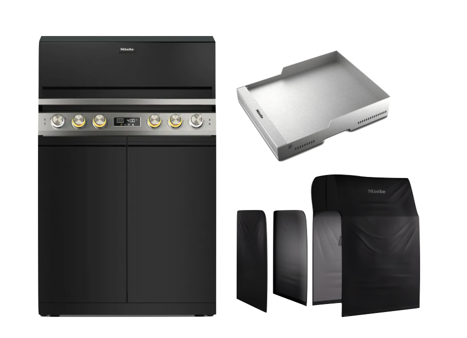 Miele Dreams Gasgrill Fire Pro  - Gasgrill Modul mit Einlegeboden inkl. Abdeckhaube und Plancha
