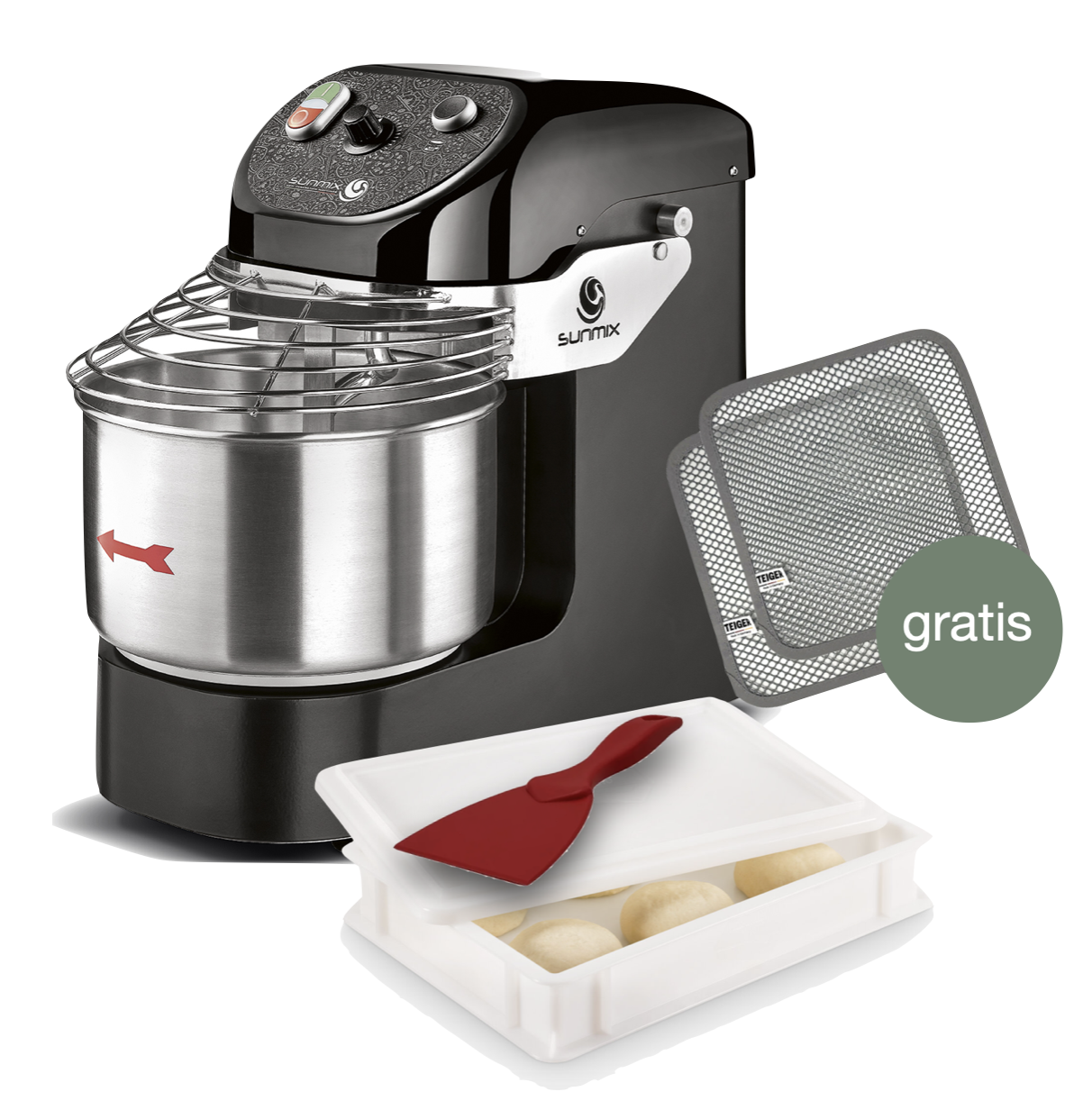Sunmix Easy Line 6 Spiralkneter Schwarz - Pizza Set