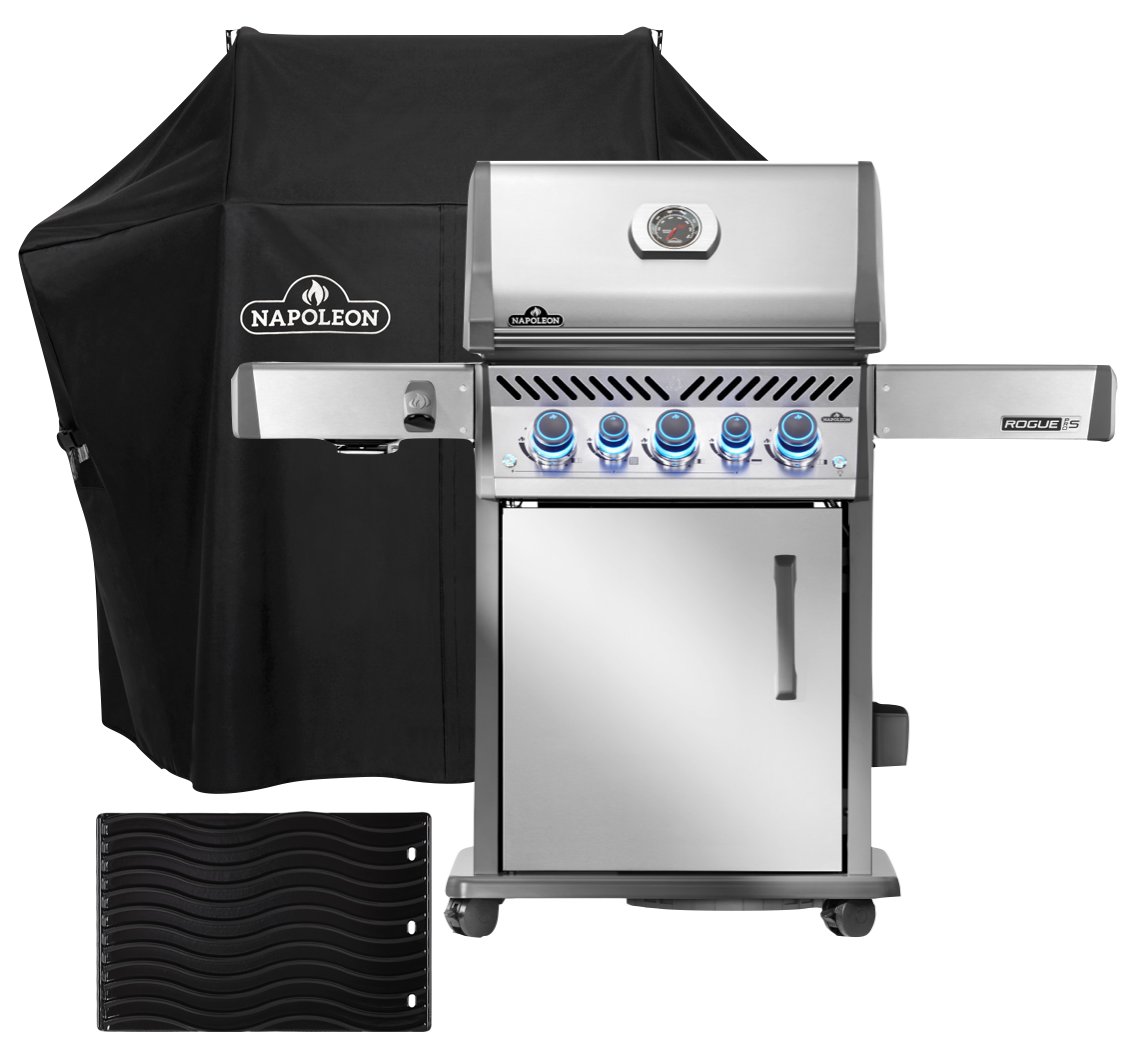 Napoleon Rogue PRO-S 425 mit Edelstahl Rosten inkl. Abdeckhaube und Gussplatte - Modell 2025