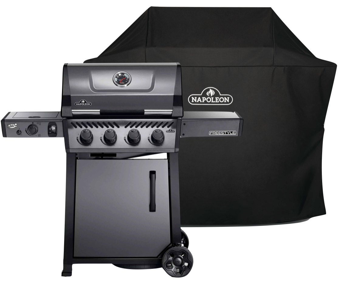 Napoleon Freestyle 425, 4 Hauptbrenner, mit Sizzle Zone Seitenbrenner, Graphit - inkl. Abdeckhaube